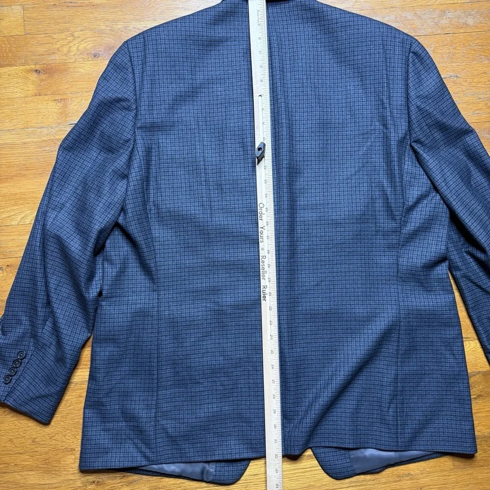 Ralph Lauren Blazer Men 48L Performance Blend Blue Glen Plaid Houndstooth Check